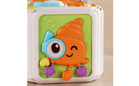 Interactive Learning Cube with Sea Creature Theme Tactile Motor Skills Toy with Beads Early Education Activity Polyhedron Hands-on for Babies, Playroom