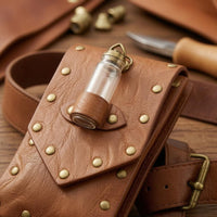 Adjustable Buckle Cosplay Waist Bag Pointed Flap Medieval Waist Bag for Cosplayers