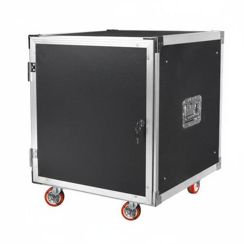 1 Rolling Amplifier Rack Cabinet Heavy-duty Audio Gear Carrier Lockable Secure Storage Reinforced Ball Corners Suitable for Djs Stage Performances KTV Studio Use