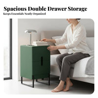 Curved Single-Drawer End Table custom-crafted visual design aesthetic Nightstand Spacious Storage