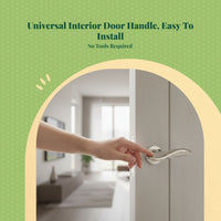 Door Handle, Universal Interior Lock, Stainless Steel, Easy Installation, Bedroom Bathroom Privacy