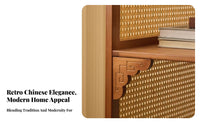 Easy Setup Freestanding Partition Lightweight Arched Cane Panel Partition with Shelves Allows Light and Ventilation Room Divider Minimalist Aesthetic for Small Apartment Residents, Homeowners, Interior Design Enthusiasts, Entryway, Entrance Hall, Bedroom