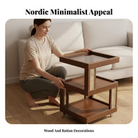 2-Tier Rolling Nightstand Multifunctional Multi-Tier Rolling Cart Space-Saving