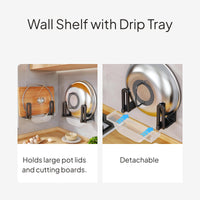 Wall-Mounted Kitchen Organizer Rack, Pot Lid Holder
