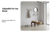 Round Wooden Stool sturdy Wood Round Four-Legged Stool Western design for Bedroom