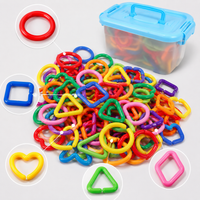 Kids Geometric Interlocking Chain Building Blocks Fine Motor Skill Training Educational Toy