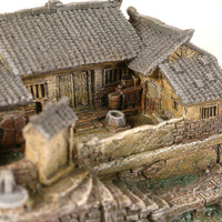 Rustic Miniature House | Weathered, Miniature House with Garden Setting, for Tabletop