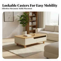 raiseTop Coffee-to-Dining Table Multi-Functional Split raiseTop Coffee Table Mobile with casters Sturdy for Dorm Rooms
