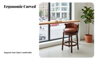timeless design rotating Bar Stool with supportrest Vintage Design Upholstered rotating Seat support Support Counter Chair Padded padding for Adults, Homeowners, Guests, Pub, Restaurant, Bistro, Dining Room