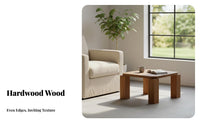 Lowform Center Table Wabi-Sabi Aesthetic Square Block-Leg Low Table Small Space Space-Efficient Minimalist Design for Families