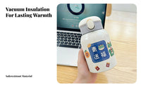 Keeps Hot & Cold Insulated Straw Bottle Leak-Proof Mini Thermal Bottle DIY Stickers for Office Workers, Commuters, School, Commuting