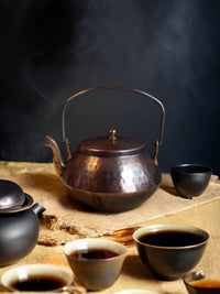 土耳其进口全手工紫铜提梁茶壶欧式宫廷风手冲防烫800ml自然氧化