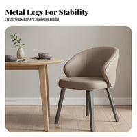 Minimalist Padded Side Chair Light Luxury Aesthetic Upholstered Seat Ergonomic Design Easy to Assemble for Adults, Cafe, Office