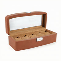 5-Slot Watch Box Velvet Lined Watch Box with Window Dustproof for Dresser