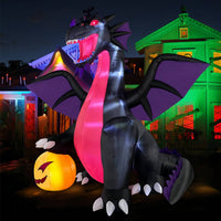 Inflatable Dragon with Pumpkin Giant Inflatable Dragon Spooky Halloween Decoration for Yard