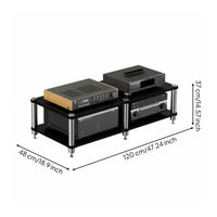 Power Amplifier Stand Heavy Duty Construction AV Equipment Rack Stable Structure Multi-Tier AV Stand for Audiophiles