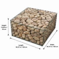Gabion Mesh 100x100cm, Galvanised Wire Mesh Cages, Stone Baskets for Retaining Wall, Flood & Slope Protection