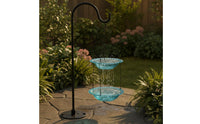 Solar Powered Bird Bath Fountain Cascading Water Solar Hanging Bird Bath