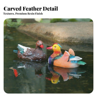 Waterproof Buoyant Duck Ornaments | Molded Feather Texture, Realistic Bird Styling, buoyant Ducks, for Ponds