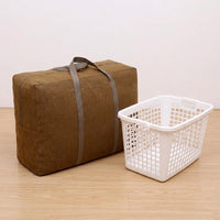 Sturdy Canvas Storage Bag for Clothes, 129.6L Cubic Storage Bags with Reinforced Corners, Foldable Open-Top Moving Container for Bedroom