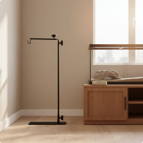 Amphibian Basking Lamp Holder Hanging Hook Pet Gear Black Metal for Terrarium