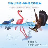 Solid Animal Model Simulation Cognitive Bird Figures Eagle Parrot Peacock Flamingo Owl Toy Ornament