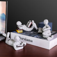 Nordic Resin Reading Figure Ornament for Home Study Decoration and Bookshelf Decor