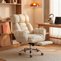 Ergonomic Reclining Office Chair Adjustable High Back Desk Chair Washable Furniture Comfortable for Telecommuting Workers