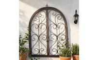 Wall Ornament with Scrollwork Arched Decor Symmetrical for Garden, Balcony