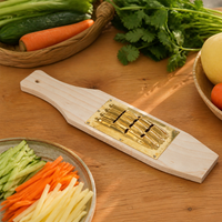 Wooden Grater, Vegetable Shredder & Ginger Grater, 36cm Wood Board with Thickened Copper, Polished Brass Finish
