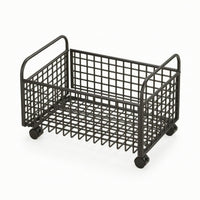 Metal Laundry Cart Under-Sink Rolling Laundry Basket Portable for Small Areas