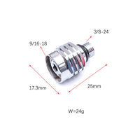 3/8-24 to 9/16-18 Adapter Lightweight Chrome Brass Diving Fitting for Divers