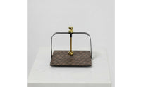 Tabletop Tissue Holder Compact Tissue Holder with Wood Base Decorative for Vanity, Desk
