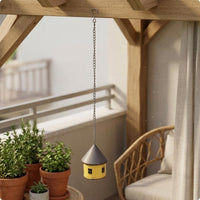 House-Shaped Hanging Ornament Window Cutout Metal House Ornament Reusable