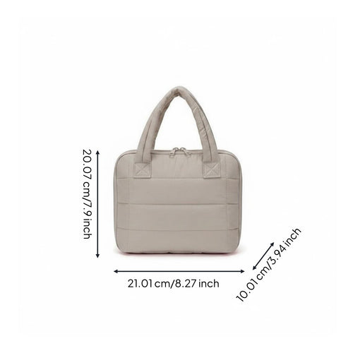 Folding Makeup Bag Wide Mouth Opening Brush Organizer Bag Soft Quilted Beauty Storage for Women