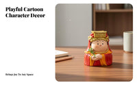 Cute Design Chinese Mythology Figure Polished Finish Resin Character Figurine for Office Workers, Desktop, Car Dashboard