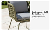 Round Woven Daybed Weather-Withstand Ant External Door Daybed with Overhead Shelter Circular Patio Lounger Comfortable Padding S