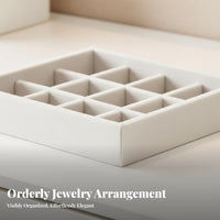 Stackable Jewelry Tray Set Soft Velvet-Lined Compartment Insert
