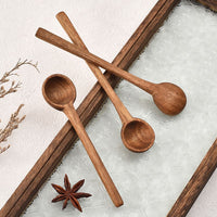 Acacia Wood Spice Spoon with Honey Dipper, Mini Coffee Spoon, Small Spoon for Home Use, Customizable Engraving
