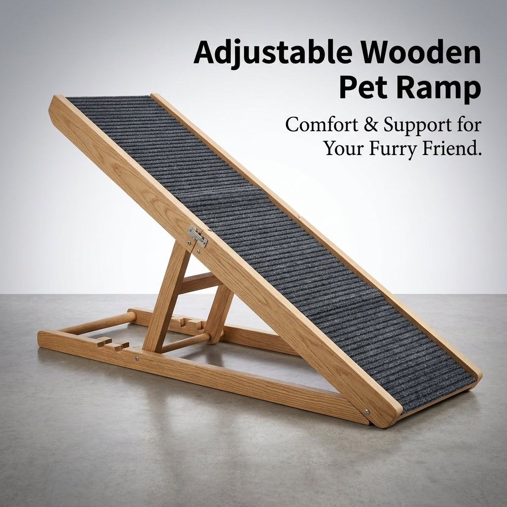 Dog Steps for Bed and Sofa with Portable Foldable Design, Wooden for Small Pets, Solid Wood Construction for Home Use