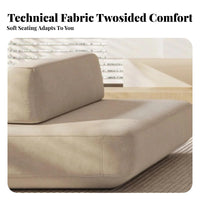 Minimalist aesthetic Upholstered Block Chair Combinable Armchair with Footrest Movable Backrest interlocking Seating long-lasting for Design aficionados, Apartment Dwellers, Homeowners, Small Space, book alcove alcove, Lounge Area, Bedroom