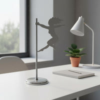 Rotating Metal Woman Sculpture Kinetic Art Lady Statue for Bookshelf, Windowsill
