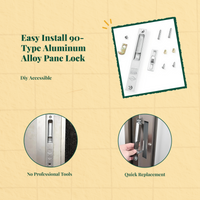 Sliding Pane Security Lock, Aluminum Alloy Hook Latch with security-theftTheft Function, Easy to Install, for Home Patio Door, Pane