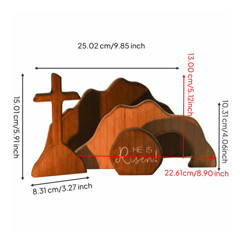 Wooden Resurrection Tomb Set DIY Resurrection Tomb Decor Set Minimalist Design Christian Easter Decoration for Christians