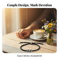 2 Pieces Couples Bracelet Set Hand-Woven Tree and Bird Ornament Bracelets