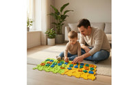2 Pieces Sensory Puzzle Floor Mat Interlocking Textured Sensory Floor Tiles Tactile Mats Educational Puzzle Mats Soft