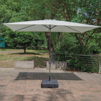 Rectangular Patio Umbrella Tilting Umbrella with Water Base Adjustable Height for Garden, Balcony, Market Stall
