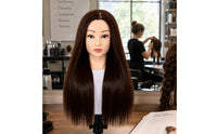 16-Inch Hairdressing Mannequin Head Straight Human Hair Mannequin Head Multifunctional Professional-Grade for Hairdressers