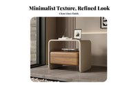 Single-Drawer Bedside Table Minimalist Design Nightstand Luxury Feel for Adults