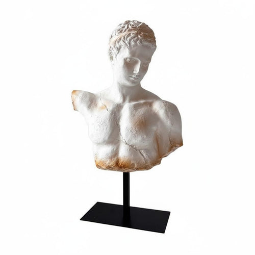 French Bust Figurine Artistic Male Torso Statue Tabletop Display for Living Room